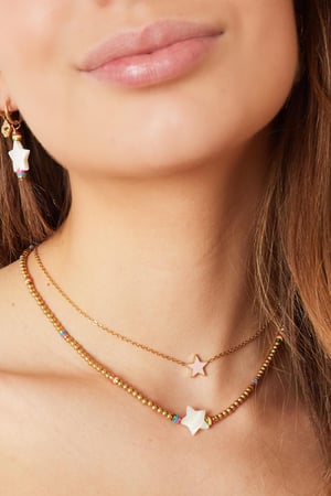 Kralen & Sterren ketting - #summergirls collection Goud kleur Schelpjes h5 Afbeelding3